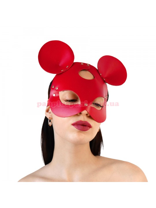 Маска мишки Art of Sex Mouse Mask червона з натуральної шкіри