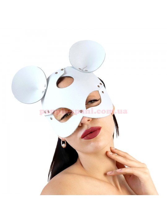 Маска мишки Art of Sex Mouse Mask біла з натуральної шкіри