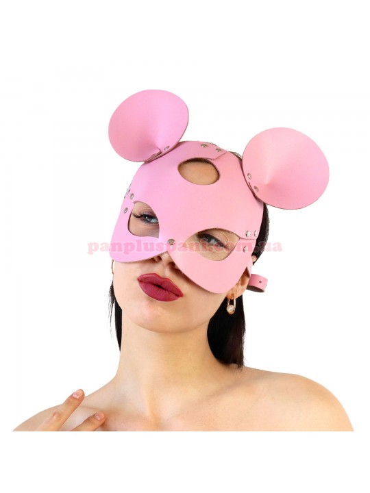 Маска мишки Art of Sex Mouse Mask рожева з натуральної шкіри