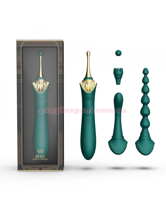 Вібратор Zalo Bess 2 Turquoise Green з підігрівом і насадками