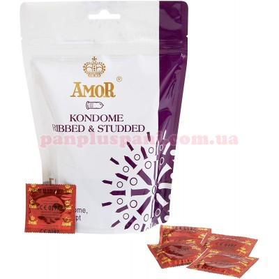Презервативи Amor Ribbed and Studded 50 шт