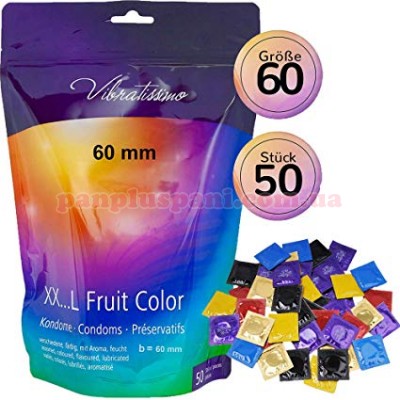 Презервативи Vibratissimo Fruit Color XXL 60 50 шт Презервативи Vibratissimo Fruit Color XXL 60 50 шт