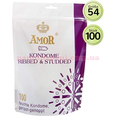 Презервативи Amor Ribbed and Studded 100 шт