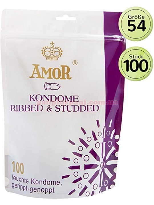 Презервативи Amor Ribbed and Studded 100 шт