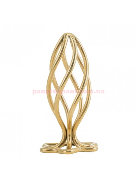 Анальна пробка Lockink Sevanda Hollow Spiral Golden L, Ø3.9 см, вага 82 г