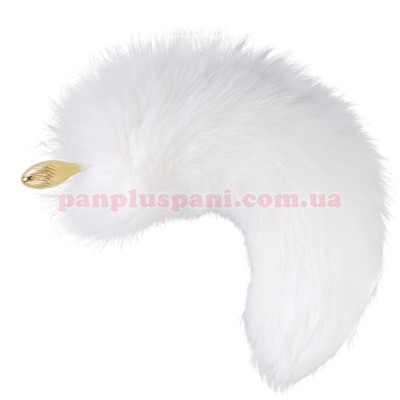 Анальна пробка Lockink Sevanda Fox Tail Pear White, Ø2.3 см, вага 218 г