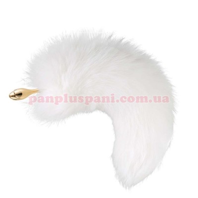 Анальна пробка Lockink Sevanda Fox Tail Rose White, Ø3 см, вага 218 г