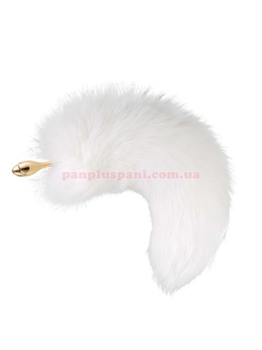 Анальна пробка Lockink Sevanda Fox Tail Rose White, Ø3 см, вага 218 г
