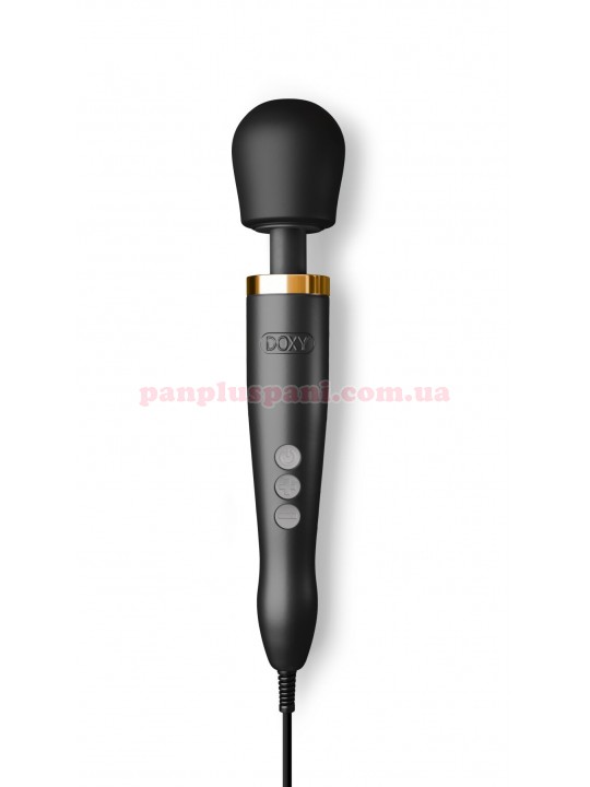 Вібромасажер DOXY Die Cast Black з покриттям із 24-каратного золота
