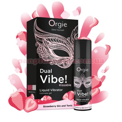 Рідкий вібратор Orgie Dual Vibe! Strawberry Gin And Tonic 15 мл