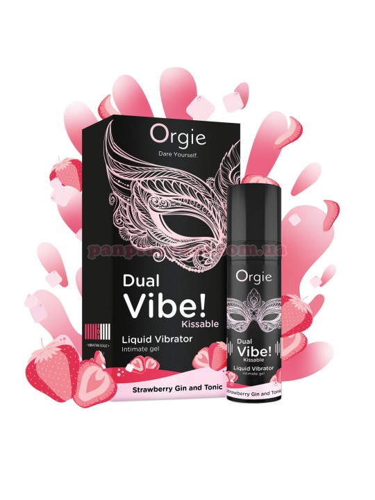 Рідкий вібратор Orgie Dual Vibe! Strawberry Gin And Tonic 15 мл