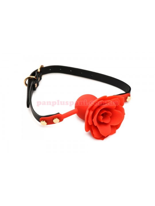 Кляп Master Series Blossom Silicone Rose Gag Red