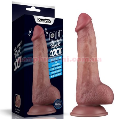 Вібратор Vibrating Dual Density Power Cock LV110203 з мошонкою