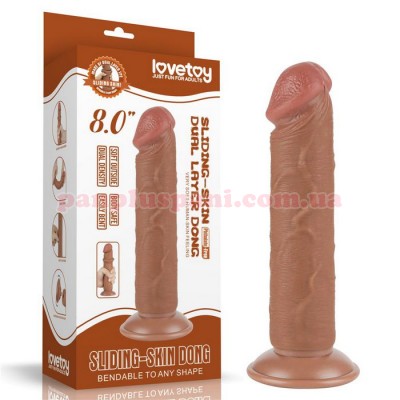 Фалоімітатор Sliding Skin Dual Layer Dong LV317306 Brown