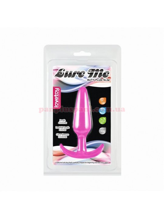 Анальна пробка Lure me Classic Anal Plug S Pink Ø2.5 см, вага 35 г