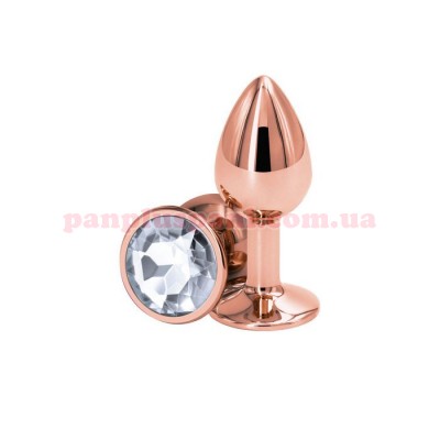 Анальна пробка NS Novelties Rear Assets Rose Gold/Clear S, Ø3.2 см, вага 82 г  