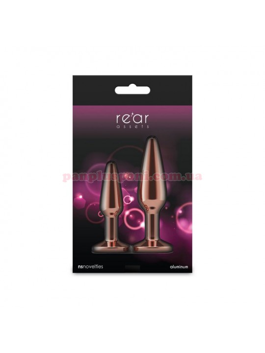 Набір анальних пробок NS Novelties Rear Assets Tapered Trainer Kit Rose Gold/Pink