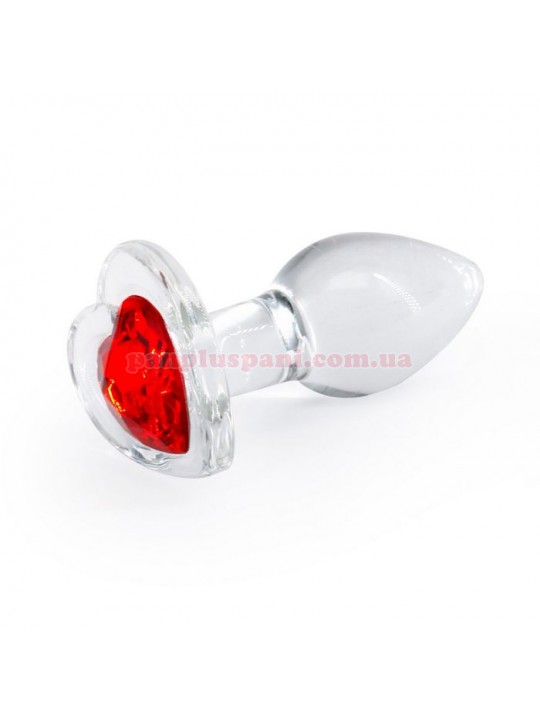 Анальна пробка NS Novelties Crystal Desires Red Heart S скляна, Ø3.91 см, вага 96 г