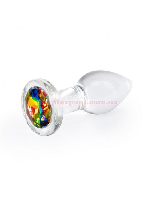 Анальна пробка NS Novelties Crystal Desires Rainbow Gem S скляна, Ø3.91 см, вага 96 г