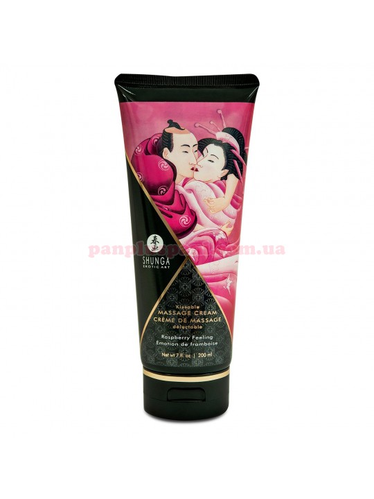 Масажний крем Shunga Kissable Massage Cream Raspberry Feeling їстівний 200 мл